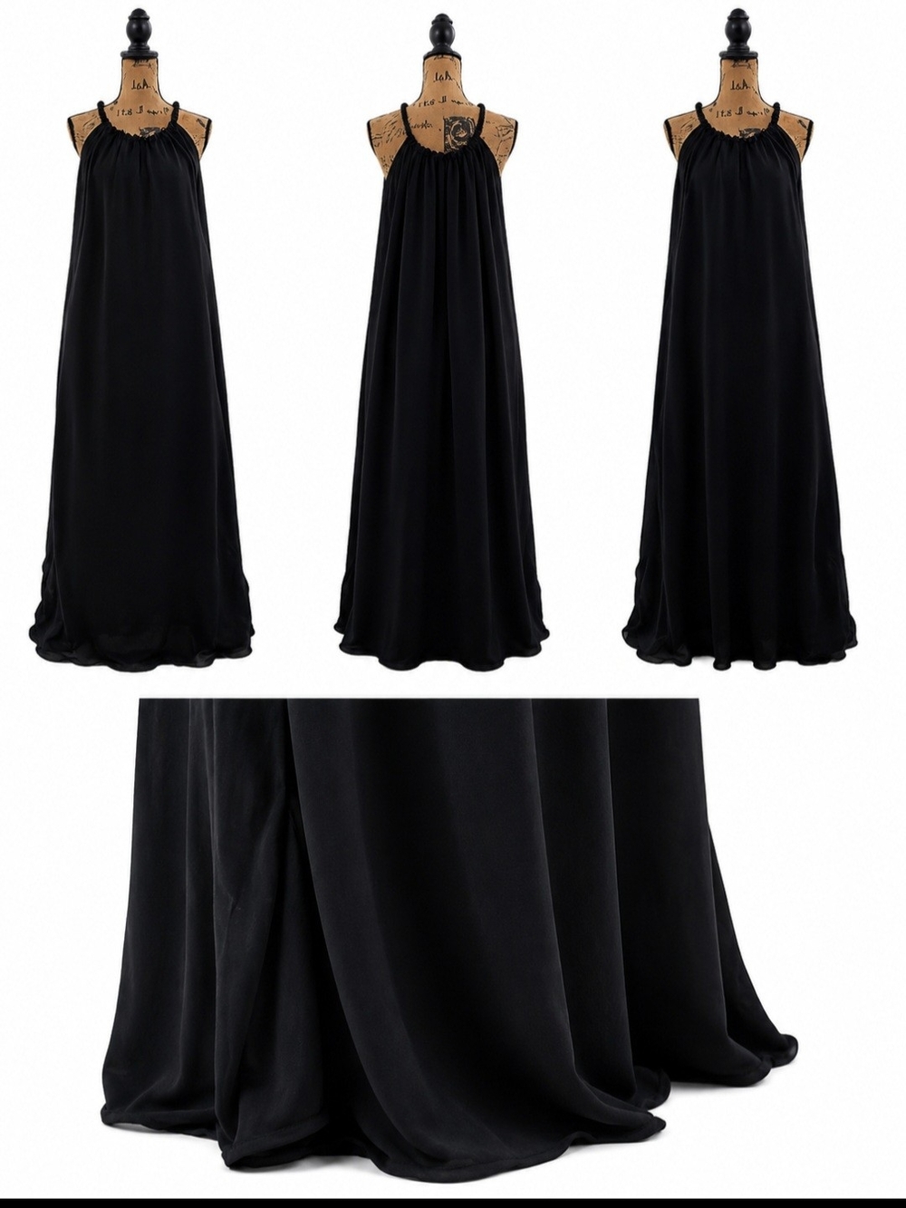 Patrizia Luca Black Halter Maxi Dress